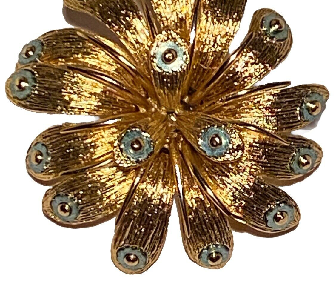 ORENA PARIS VINTAGE GOLD TONE SCULPTURAL BROOCH PIN