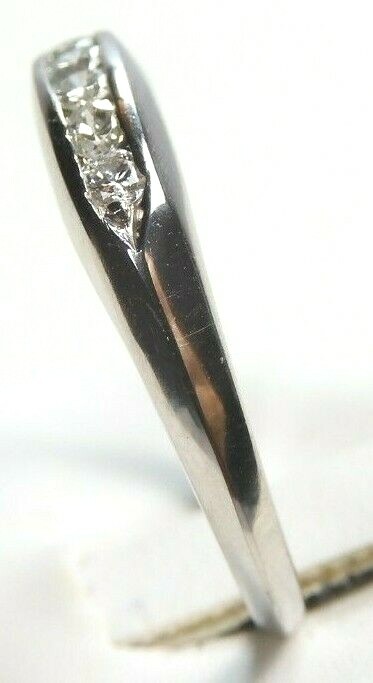 Antique Art Deco Diamond Wedding Band Platinum Ring Size 6.5 UK-M1/2 EGL USA