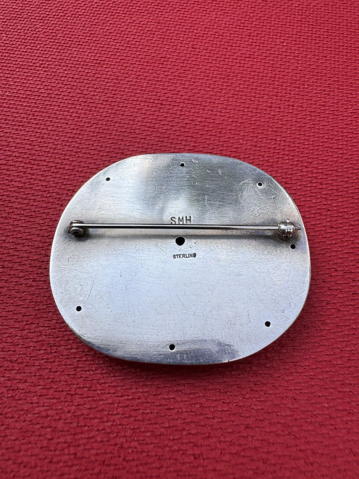 Rare Vintage Modernist Abstract Brutalist Sterling Silver UFO Saucer Brooch Pin