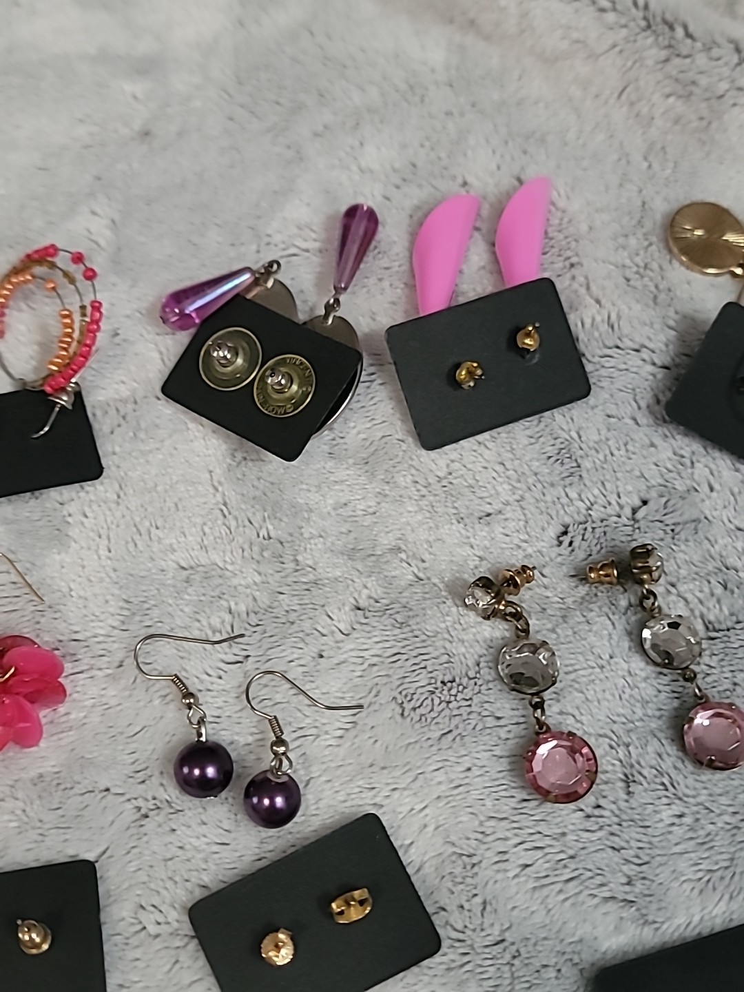 Lot of 19 Vintage Style Earrings for Pierced Ears Multicolor
