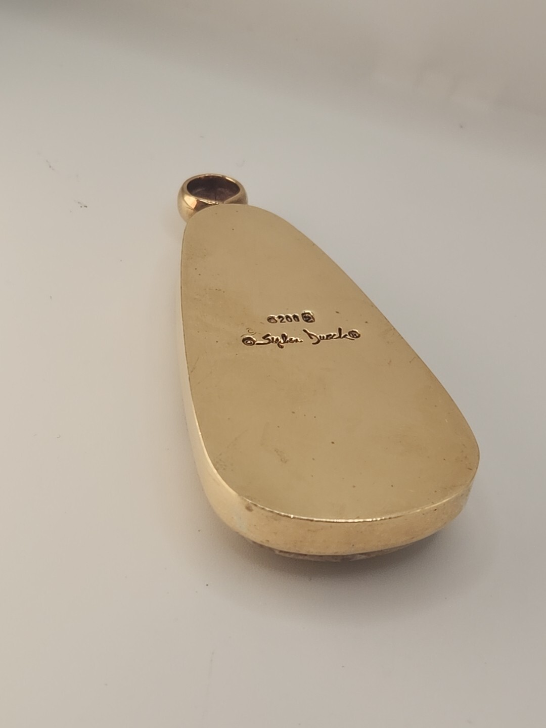 STEPHEN DWECK Large Vintage 2002 Fossil Coral Stone Bronze Pendant. Unique