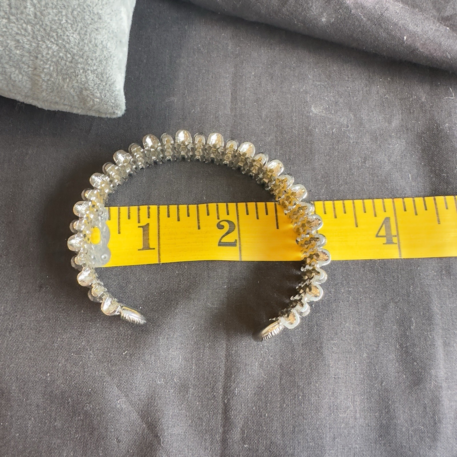 Vintage Cuff Bracelet Bangle Silver Tone Cuff Bamboo Design Good Quality Metal