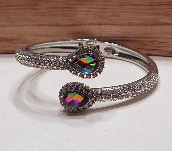 Retro Vintage Dragon Fire Mystic Rhinestone Bypass Cuff Bracelet MONET NWOT S43