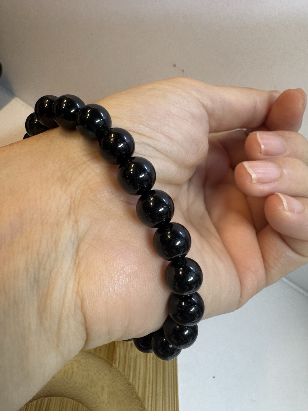 Natural Burmese A-Grade black Jade jadeite 23 beads stretch bracelet 8mm new