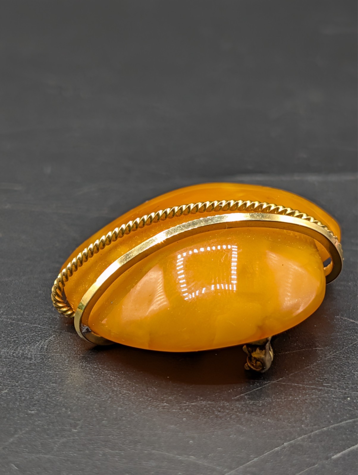Vintage Amber Guild Heart Shaped Brooch Pin 12K Gold Filled