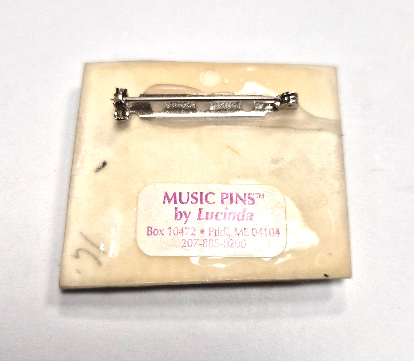 Vintage Music Pins by Lucinda Piano Keyboard Gold Glitter Notes Pin / Brooch