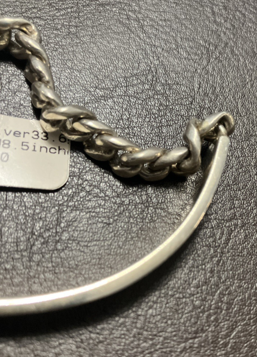 Mexico IF-02 Sterling Silver 925 Cuban ID Bracelet Solid 33 Grams 8.5 Inches