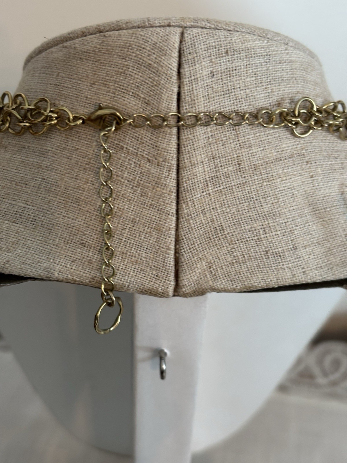 Vtg Retro 2 Strand Open Hammered Gold Plate Circle Necklace Lobster Claw Clasp