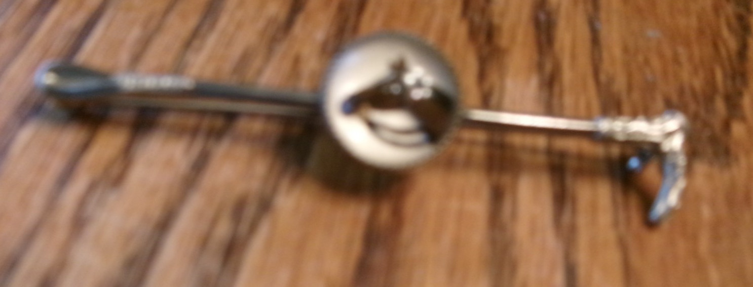 Vtg Equestrian Reverse Intaglio Horse Head 2 1/2″ Bar Riding Crop Pin