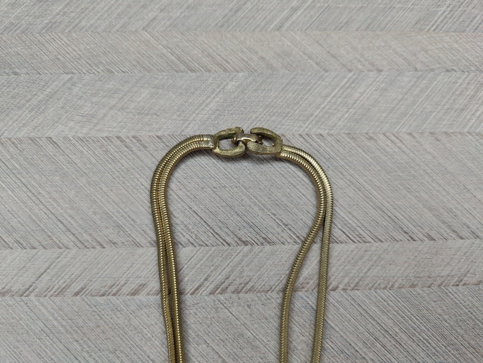 Signed Francois Necklace Pendant Gold Tone Finish 15″ Two Strand Vintage PB