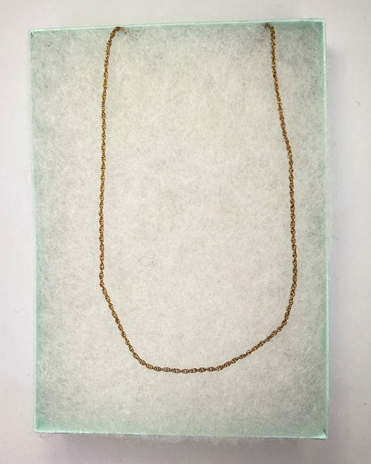 14K GE LIND Gold Electroplate Rope Chain Necklace 20″ Gift Box 1970s to 1990s