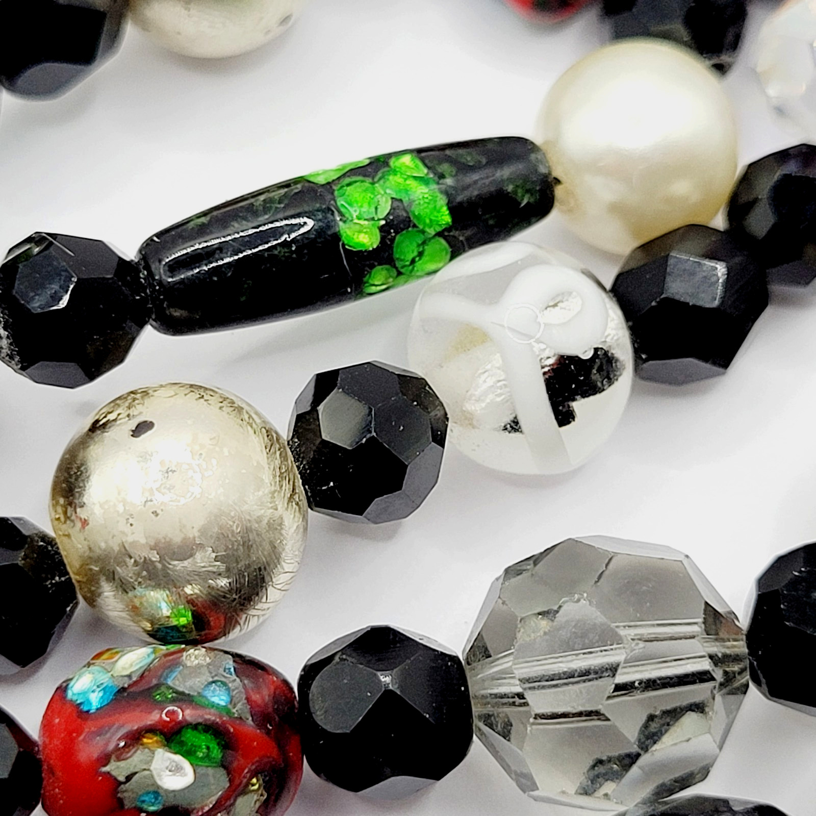 Art Glass Bead Strands Multi Color Style Foil Venetian Lampwork Crystal Necklace