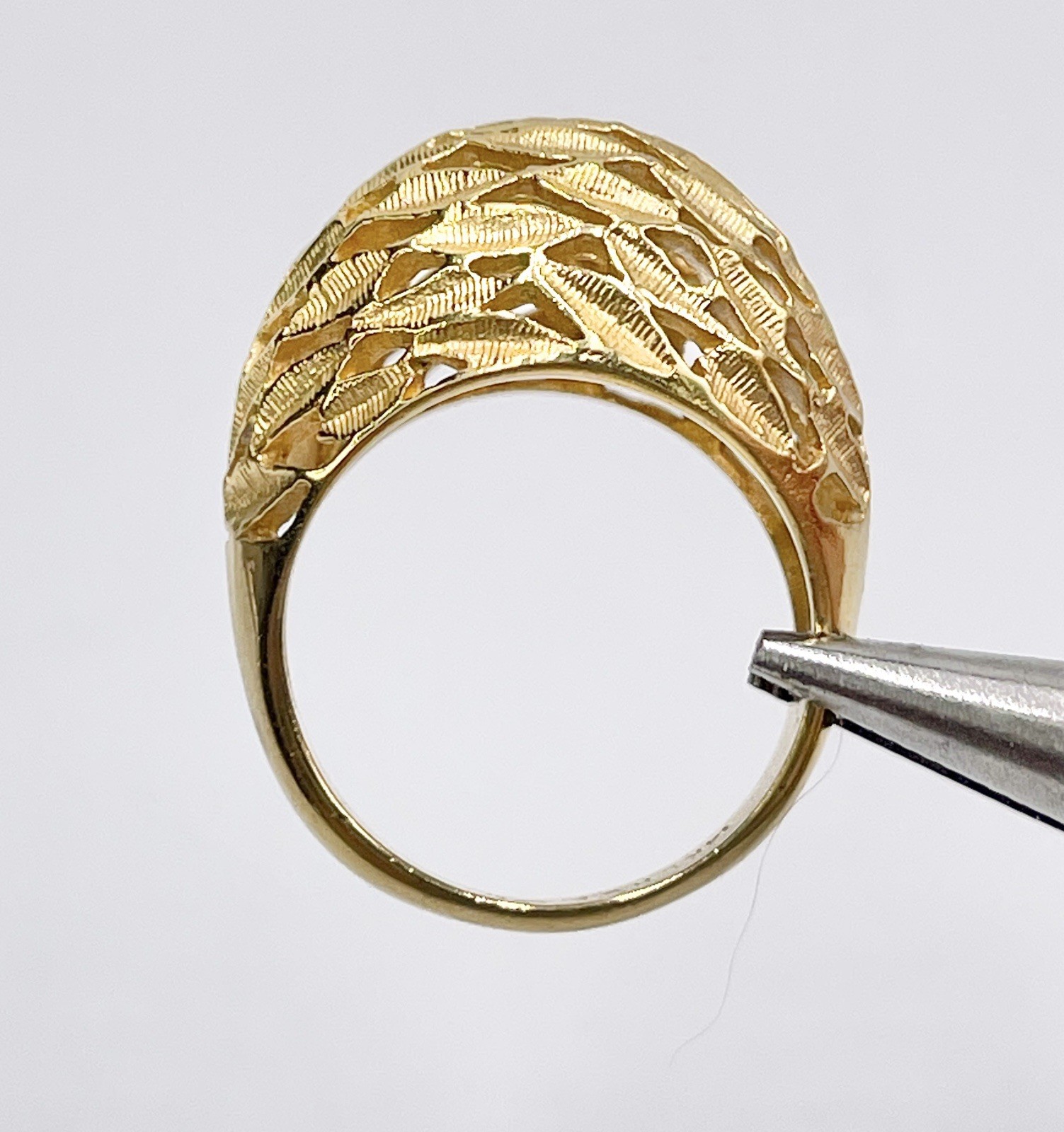 Vintage Ring Costume 14k H.E.P Dome Dimond Cut Size 6.75