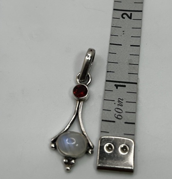 Vintage Sterling Silver Gem Pendant Jewelry