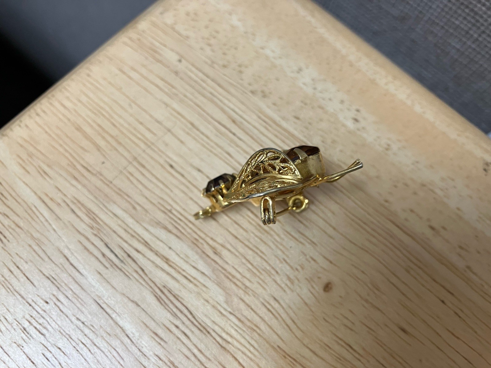 Lot 2 Vtg Insect Bug Brooches Coro Blue Belly Unsigned Topaz Rhinestone Goldtone