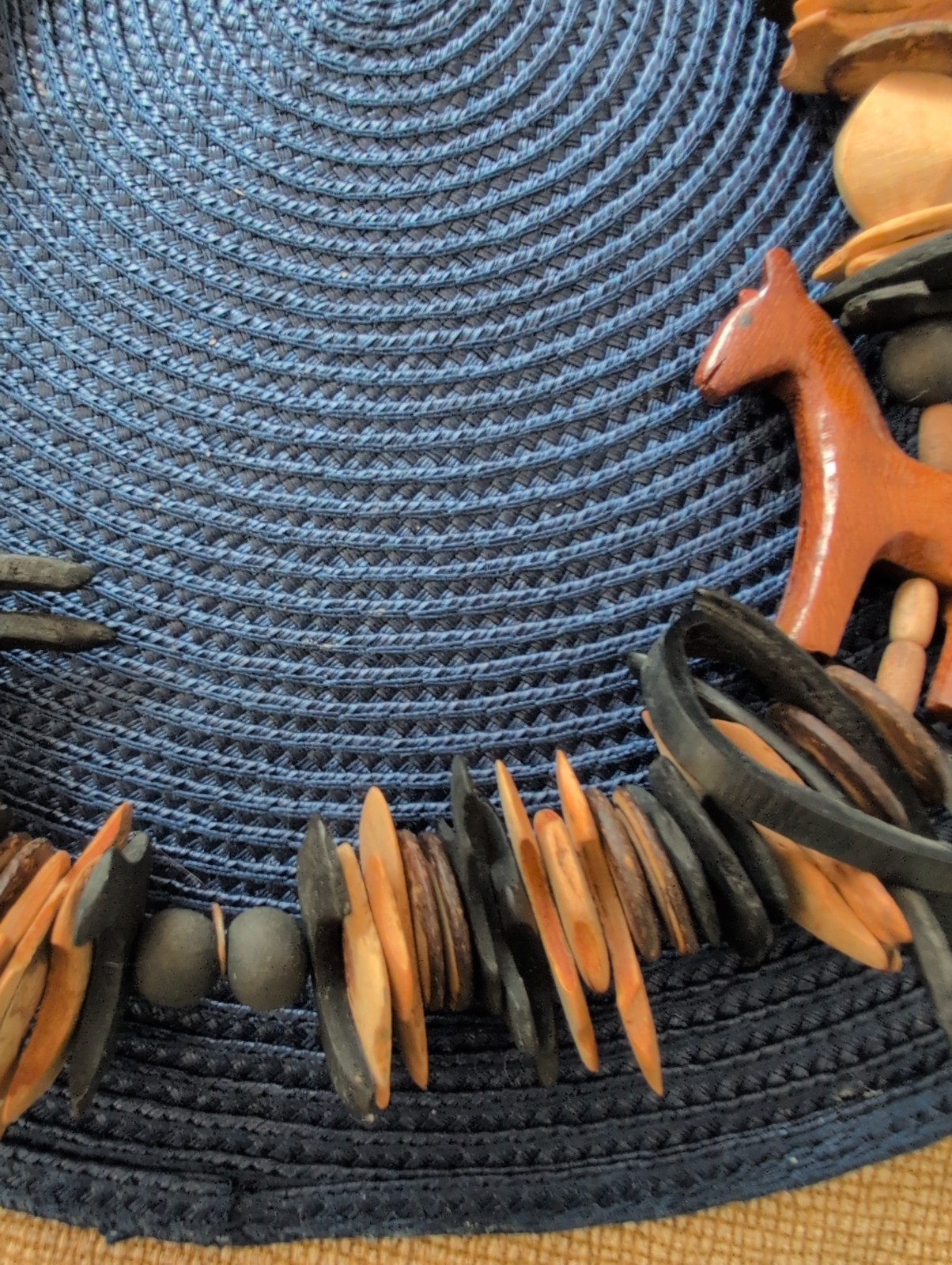 Vintage Necklace, Wood Animals & Beads