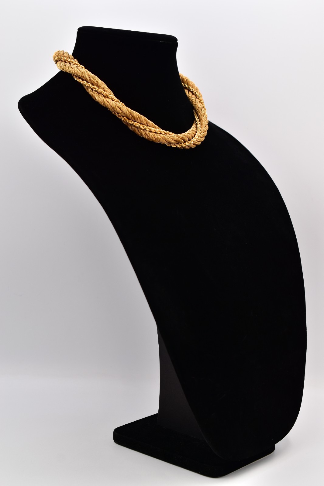 Vintage Gold Multi Chain Twist Mesh Rope Chain Collar Statement Necklace Bin6B