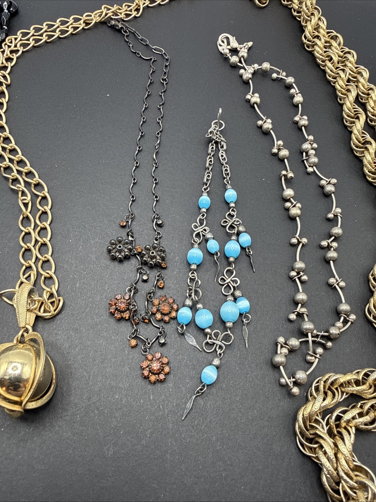 Lot Of 5 Necklaces Vintage To Now – Some Signed LC PD And Austrian Crystal B44