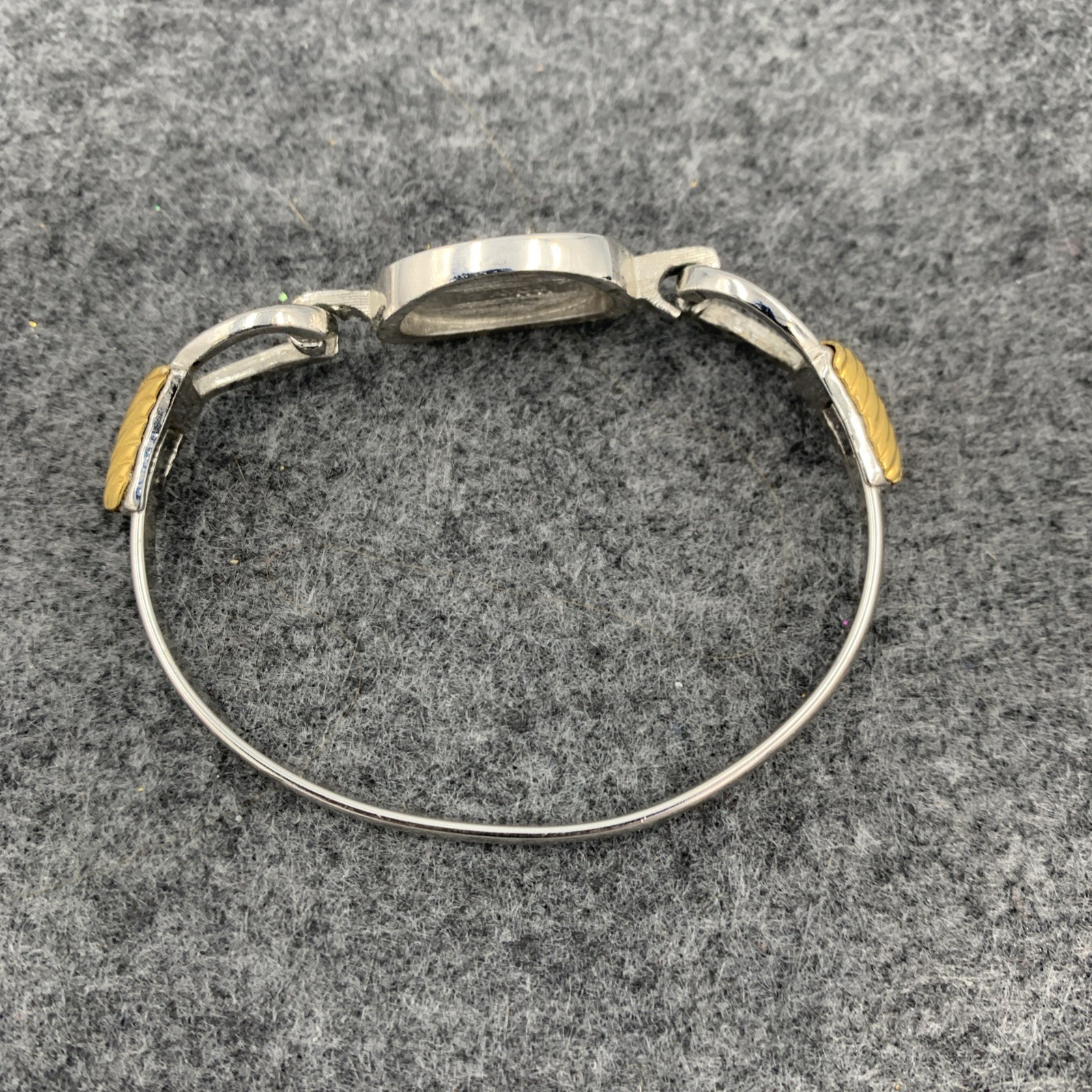 Vintage Avon Abalone Shell Oval Bracelet, Gold and Silver Two Tone Bangle
