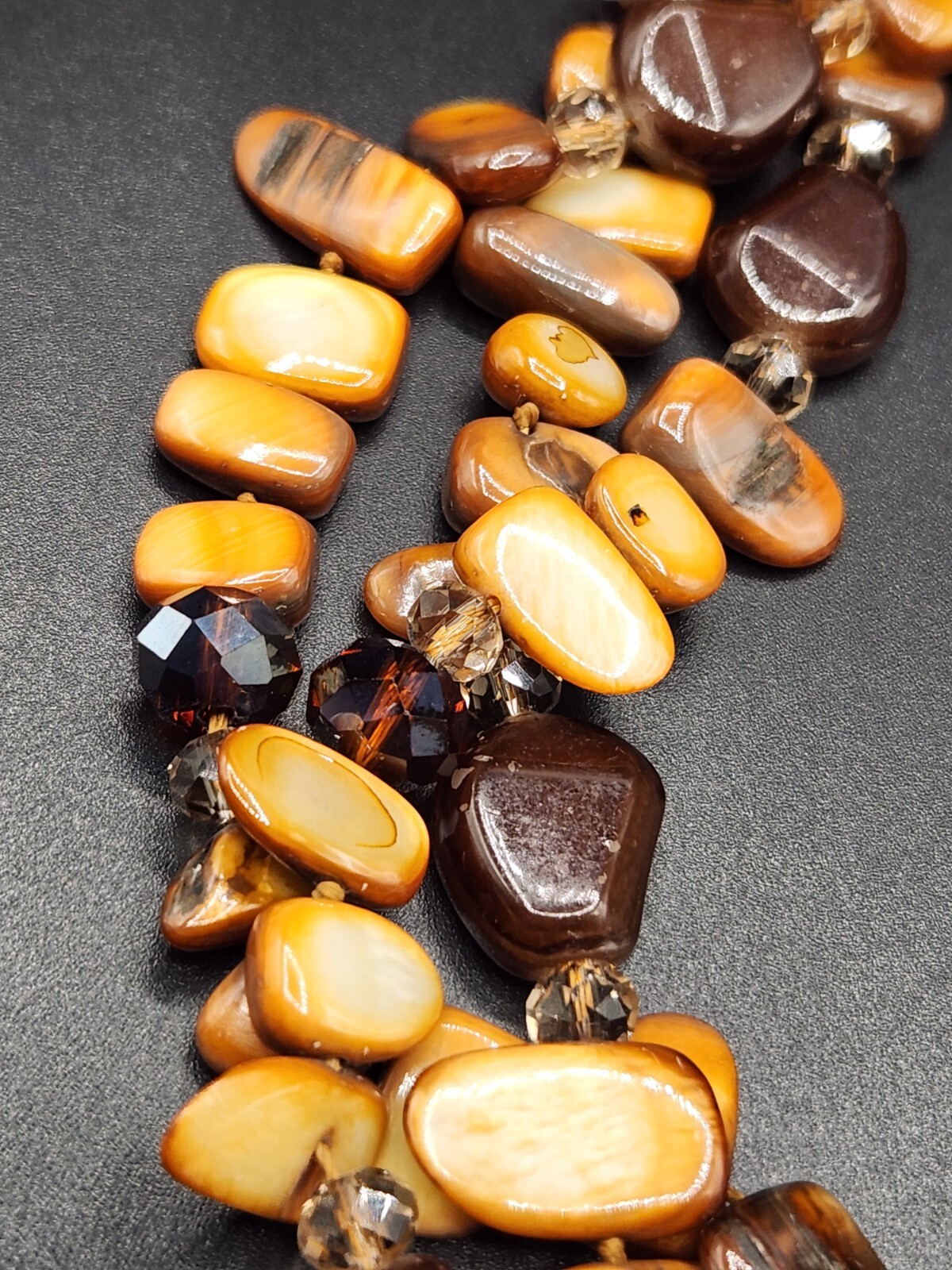 Multistrand Shell Glass and Acrylic Beads Necklace