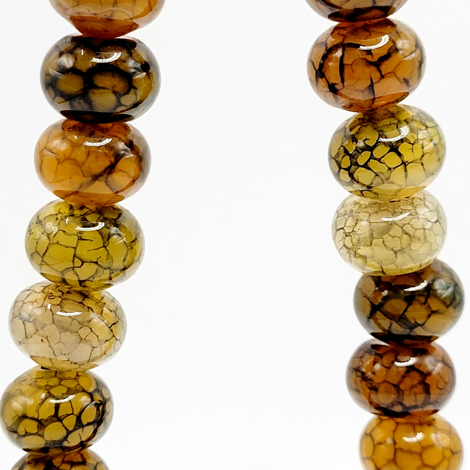 Dragon Vein Agate & Onyx Statement 925 Sterling S Hook Clasp Vtg Necklace 17 in