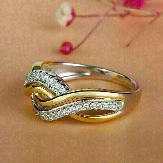 2.2Ct VVS1 Round Cut Lab Created Diamond Anniversary 14K Yellow Gold Finish Ring