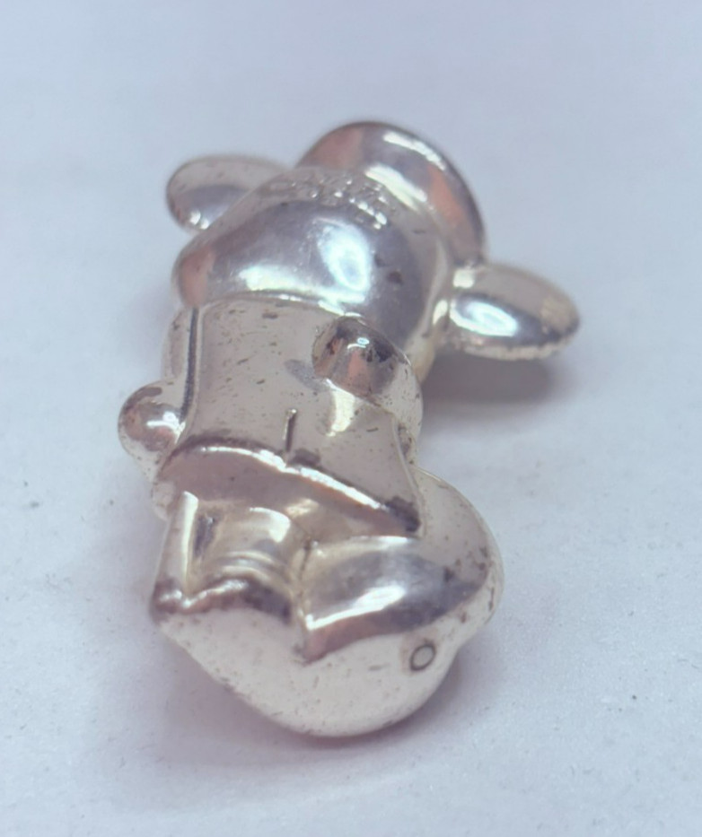 Rare Vintage Disney 925 Sterling Silver Top Hat Mickey Mouse Charm