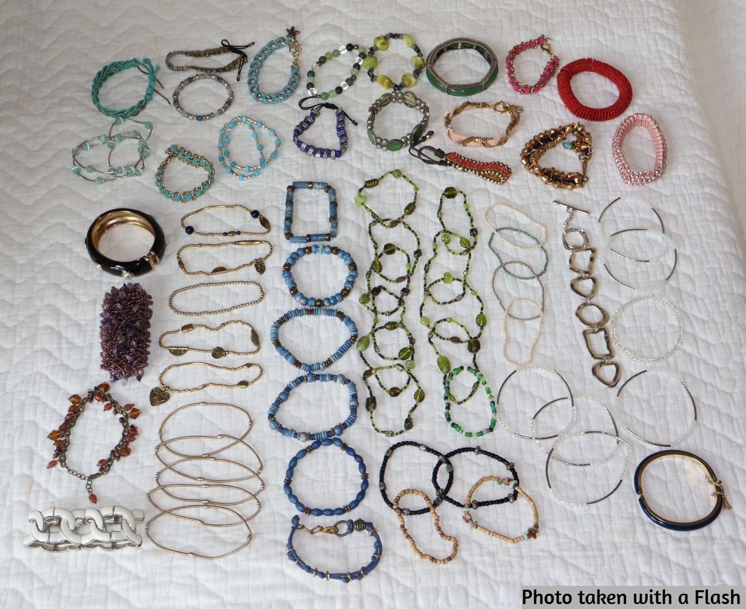 Mix Jewelry BRACELETS 66+ pc Lot, 3 Lbs,wearable, some with semi-precious stones