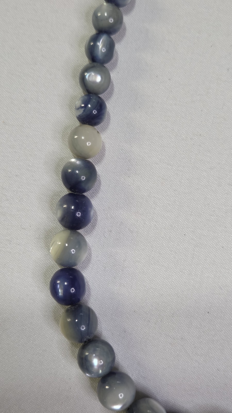 Vintage, Natural Lightening Ridge, Black Opal(?) Beaded 17″ Necklace (1012)