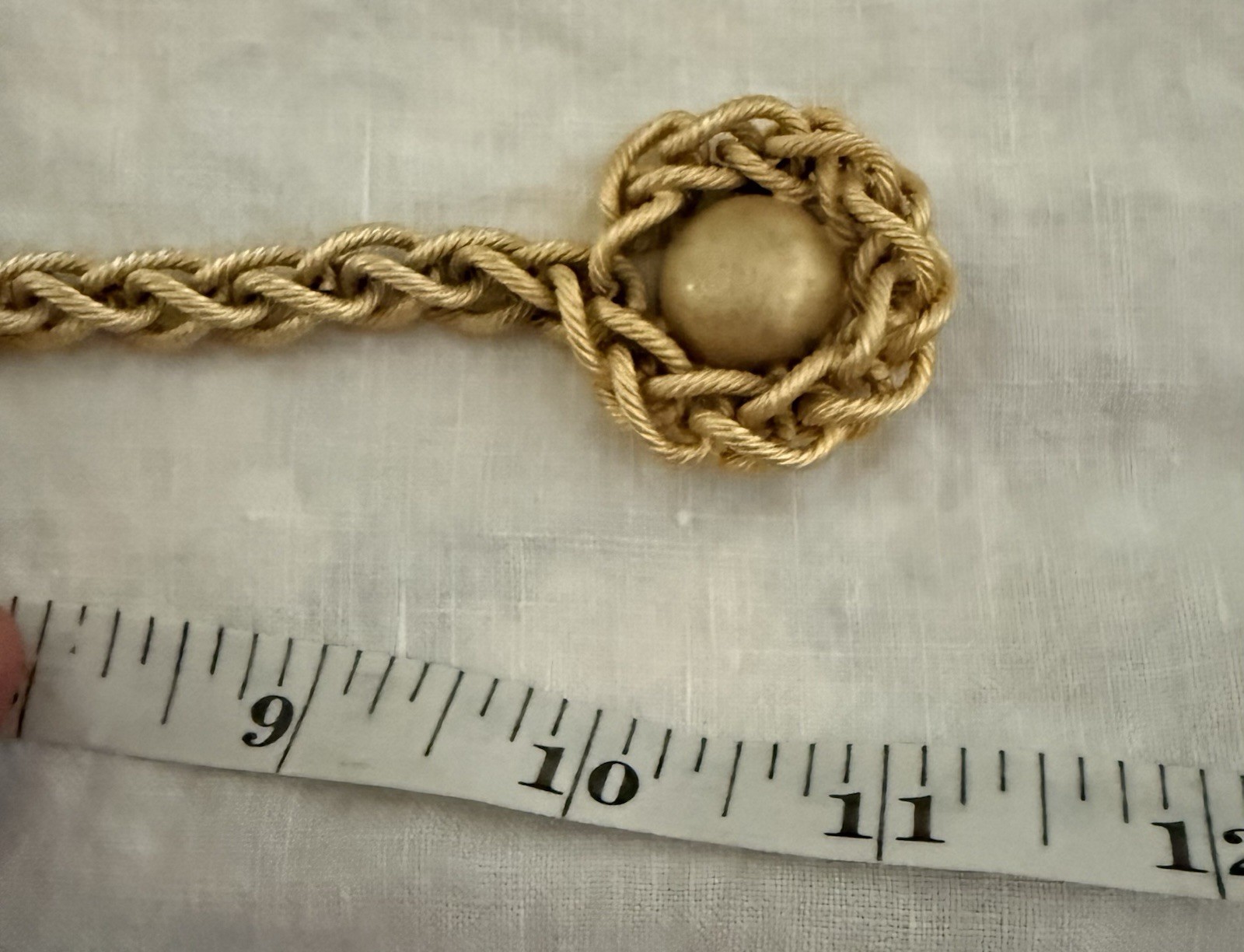 Vintage Chatelaine Brooch Lot Of Gold Tone Neckalce Earrings Twist Chain Domed