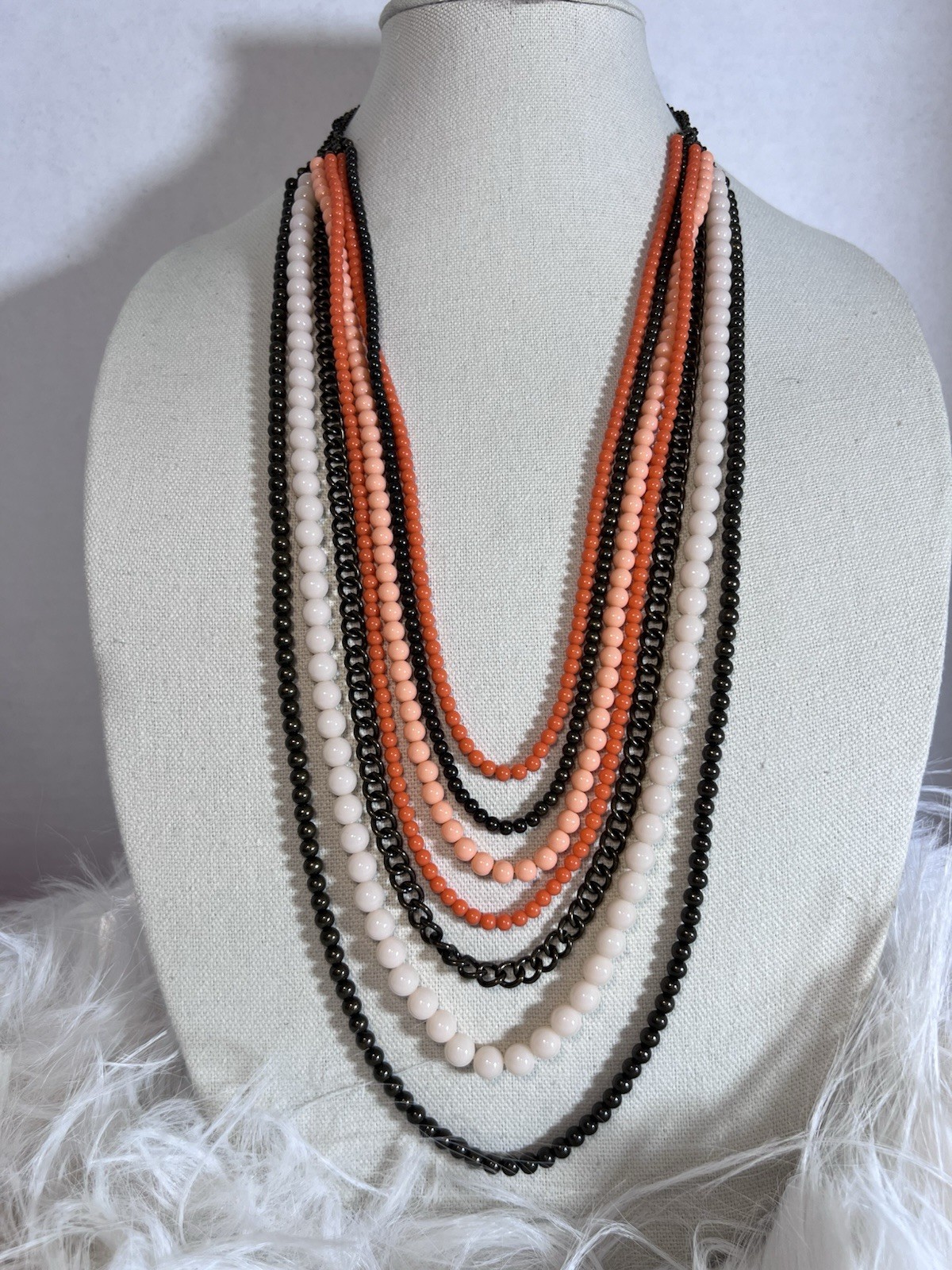 Vintage Premier Designs Seven Strands Layered Necklace Elegant Classic Summer