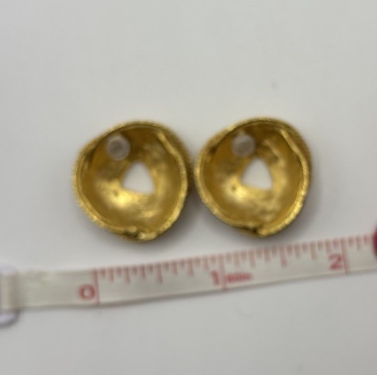 Vintage Gilted Goldtone Rope Knot Post Back Earrings Heavy Quality Unsigned