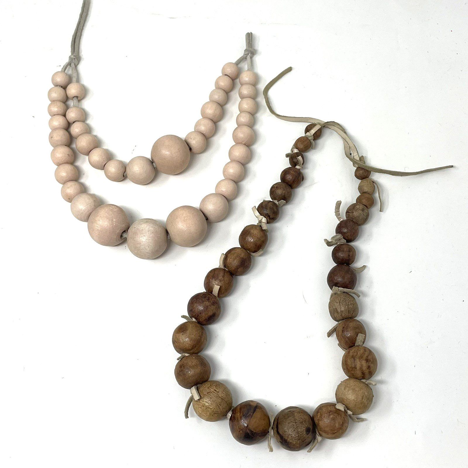 Vintage Estate Necklace Bracelet Lot 23 Brown Tones Mixed Ethnic Moonstone Beads