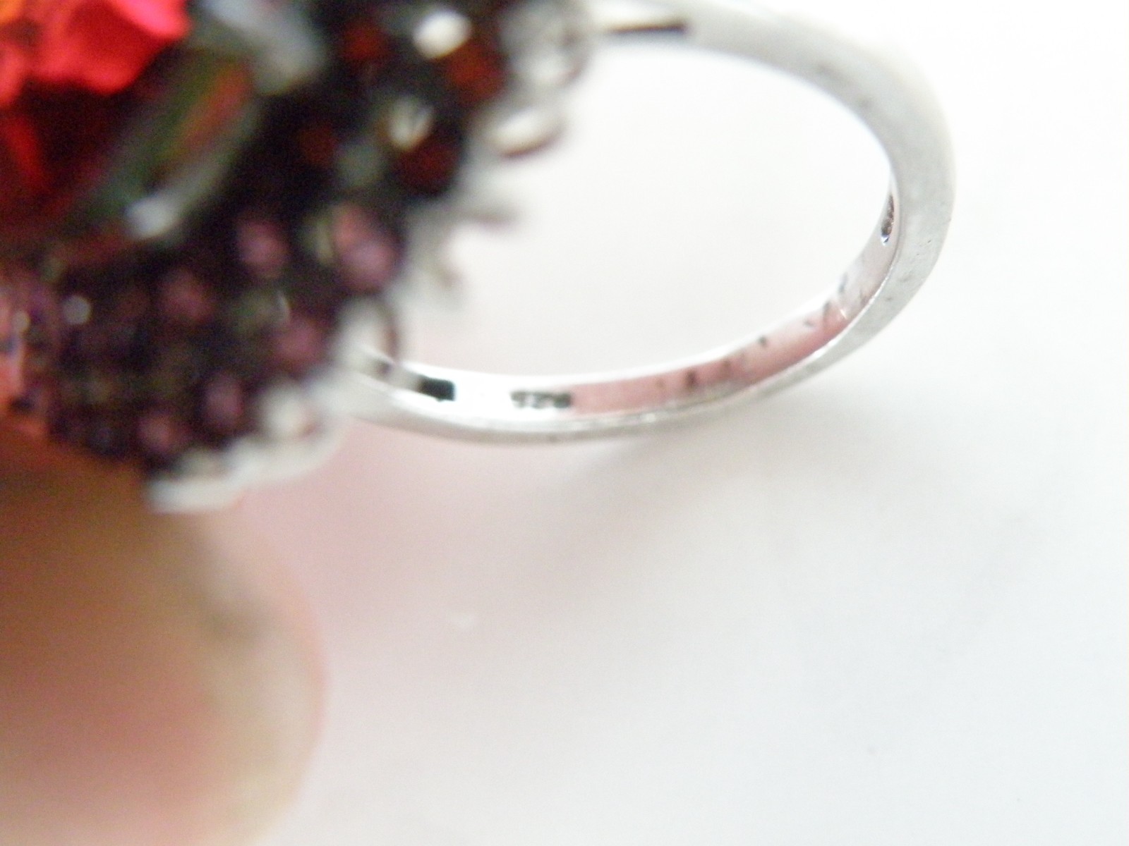 Large Sterling Silver 925 Watermelon Tourmaline Exotic Gemstone Statement Ring 8