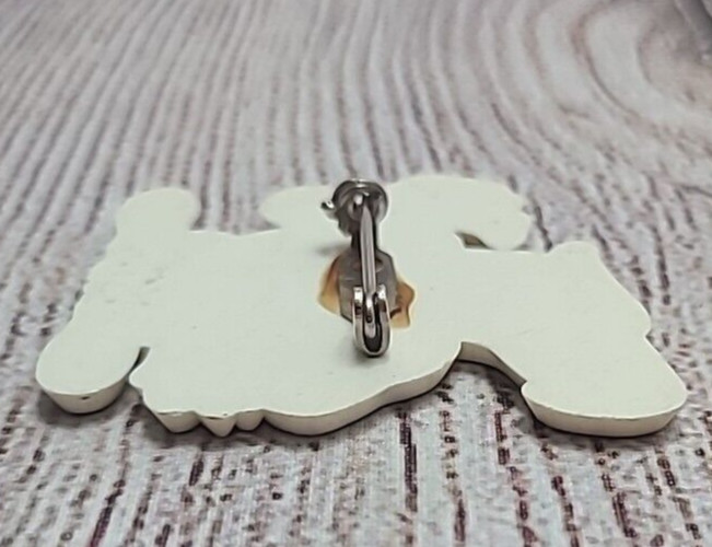 Vintage Unbranded Eagle Bird Pin White Brown Yellow Plastic 2″