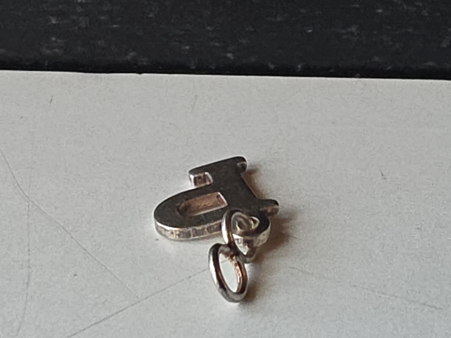 925 Sterling Silver Letter P Shaped Pendant/Charm Vintage