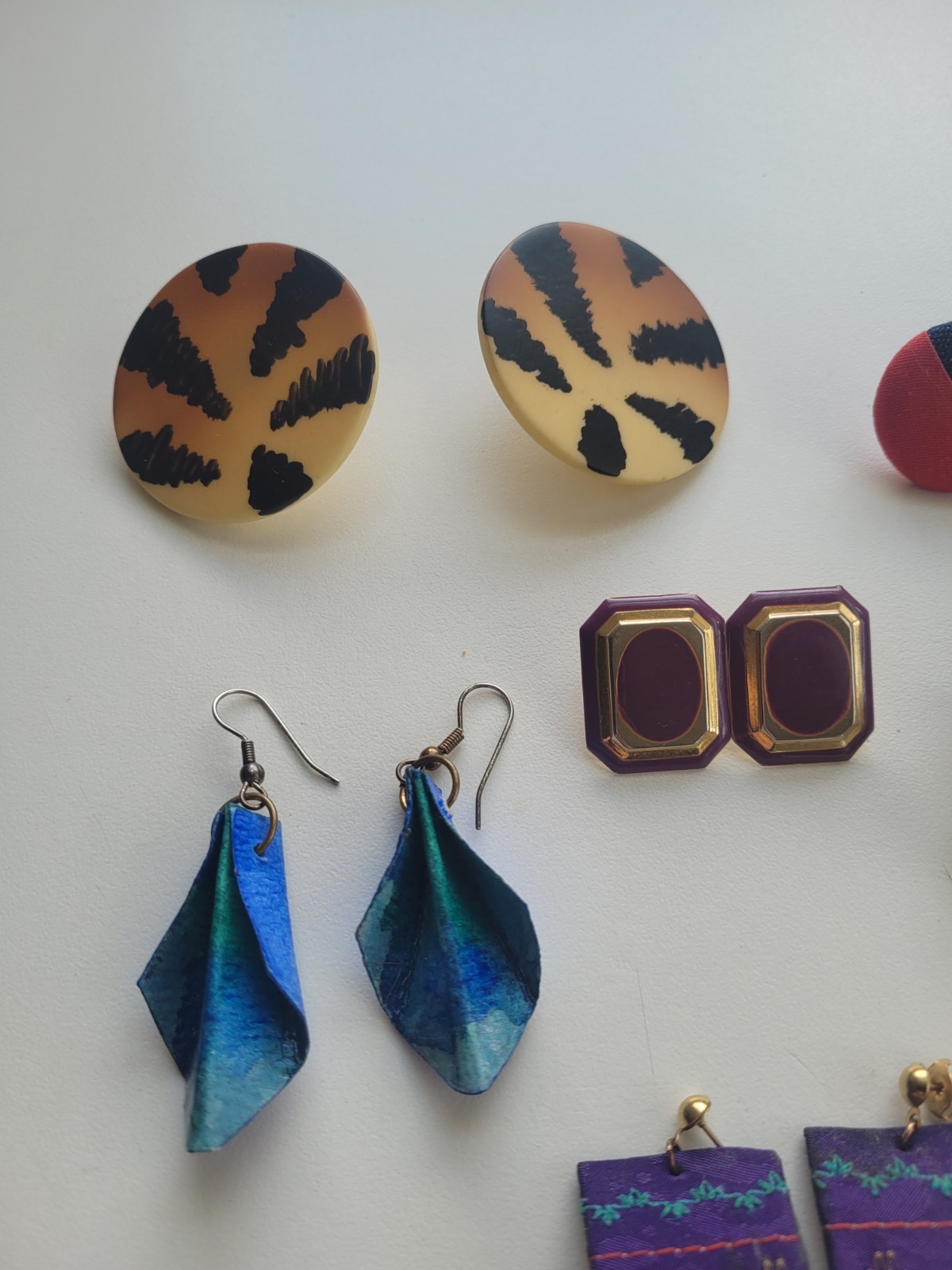 1980s-1990s Vintage Retro Funky Earrings for Pierced Ears Mixed Lot