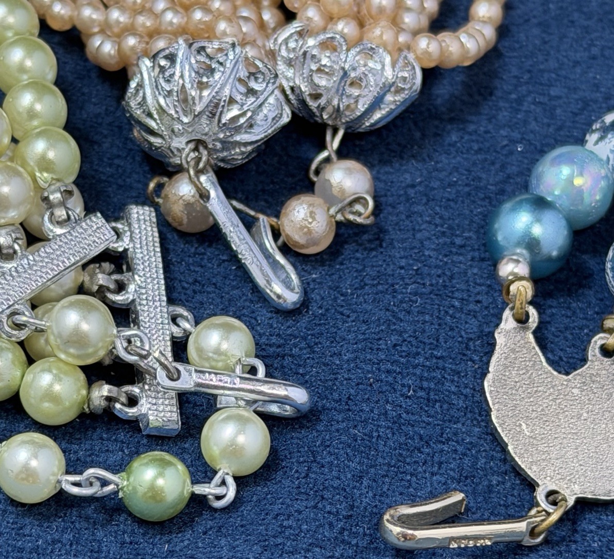 Vintage MCM All Japan Beaded Jewelry Lot Necklaces Earrings 19 PCS Multi Strand