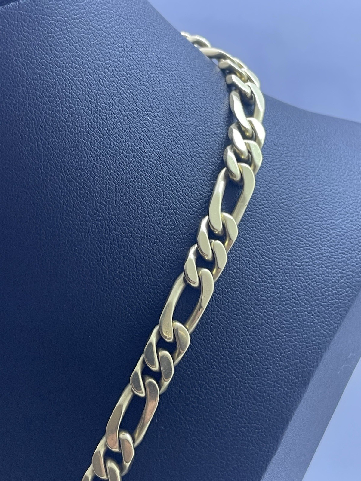 David Webb Vintage Solid 18K Gold Figaro Link Chain 19.5 Inches