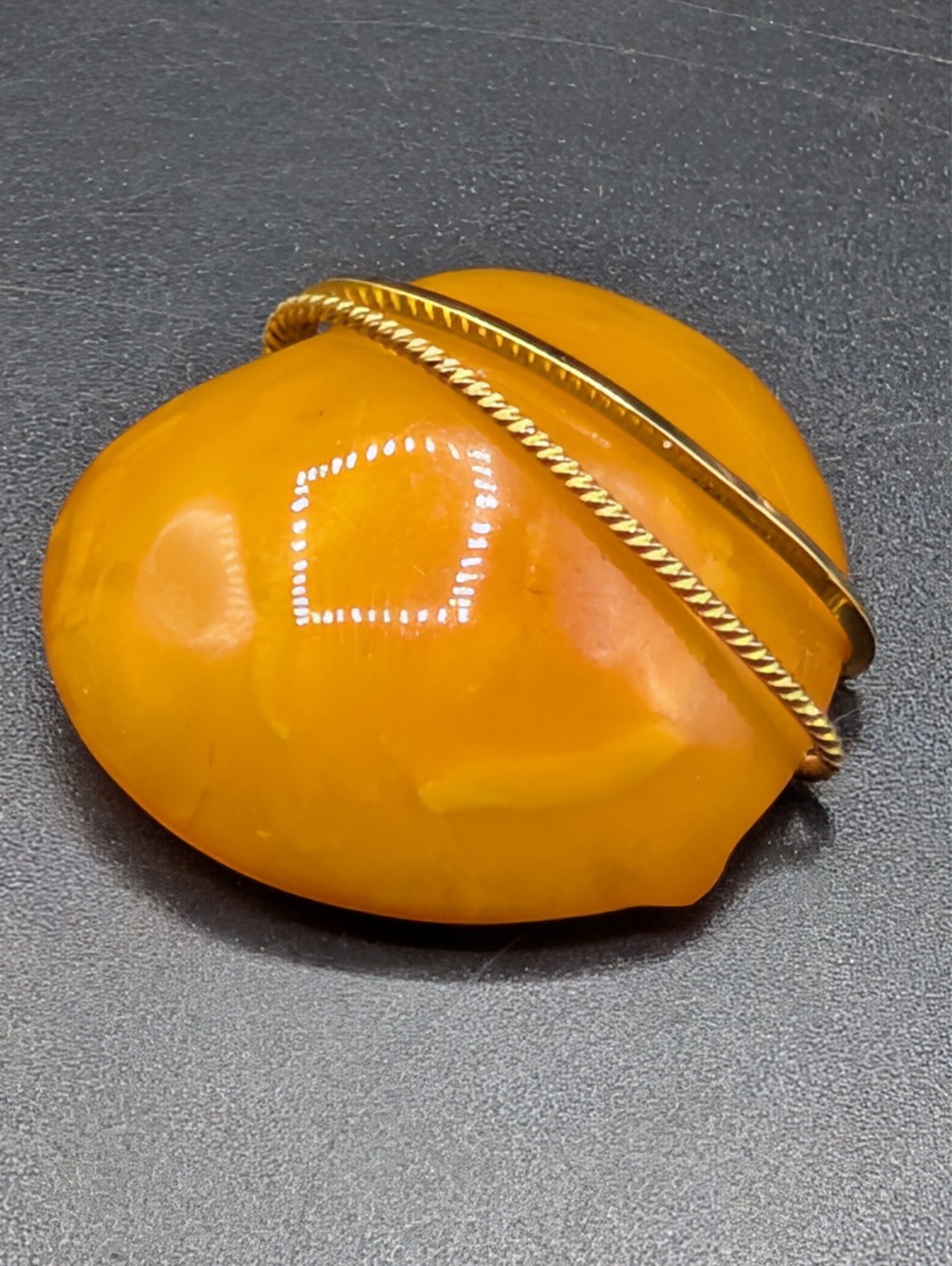 Vintage Amber Guild Heart Shaped Brooch Pin 12K Gold Filled
