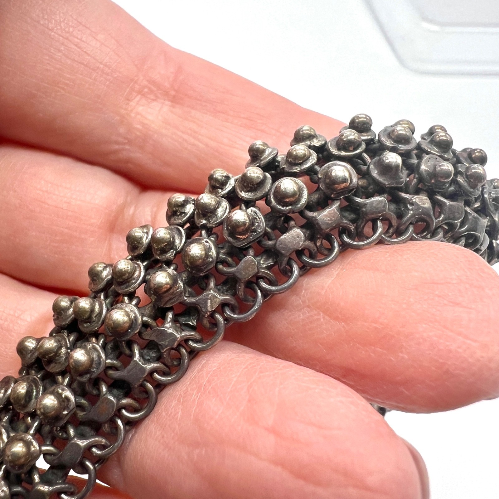 Antique Vintage 925 Sterling Cannetille Etruscan Bracelet 49 Grams