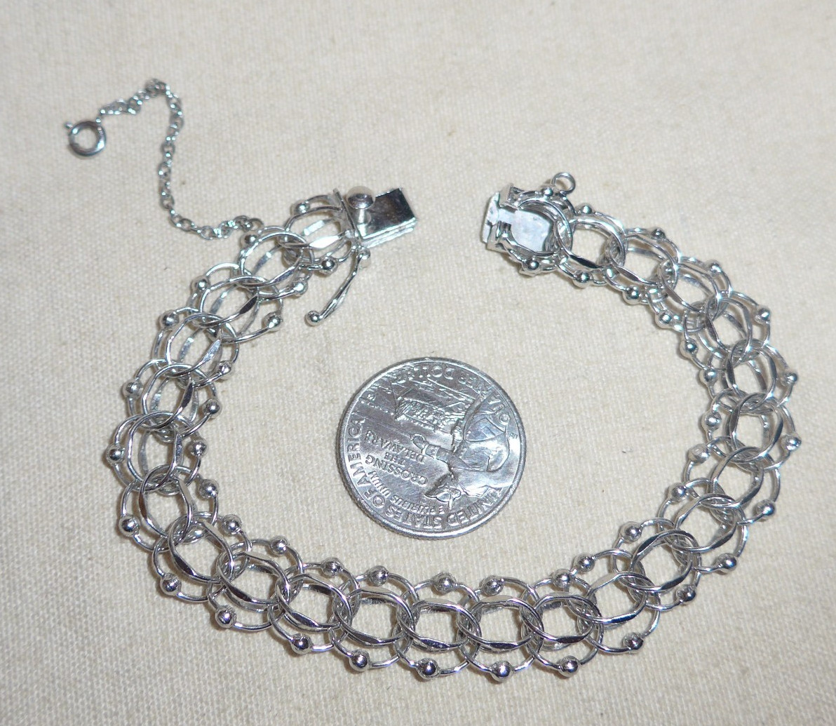 Vintage American Sterling Silver Starter Charm Bracelet 7.5″