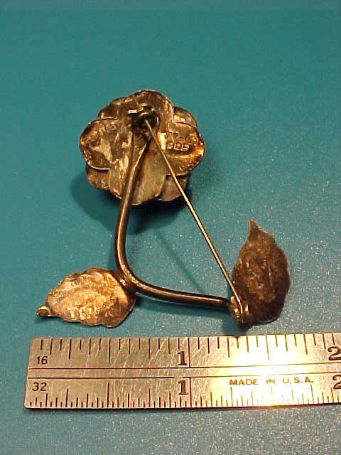 Vintage 925 Sterling Silver Mexico Flower Brooch Pin TL-67 Los Castillo Taxco