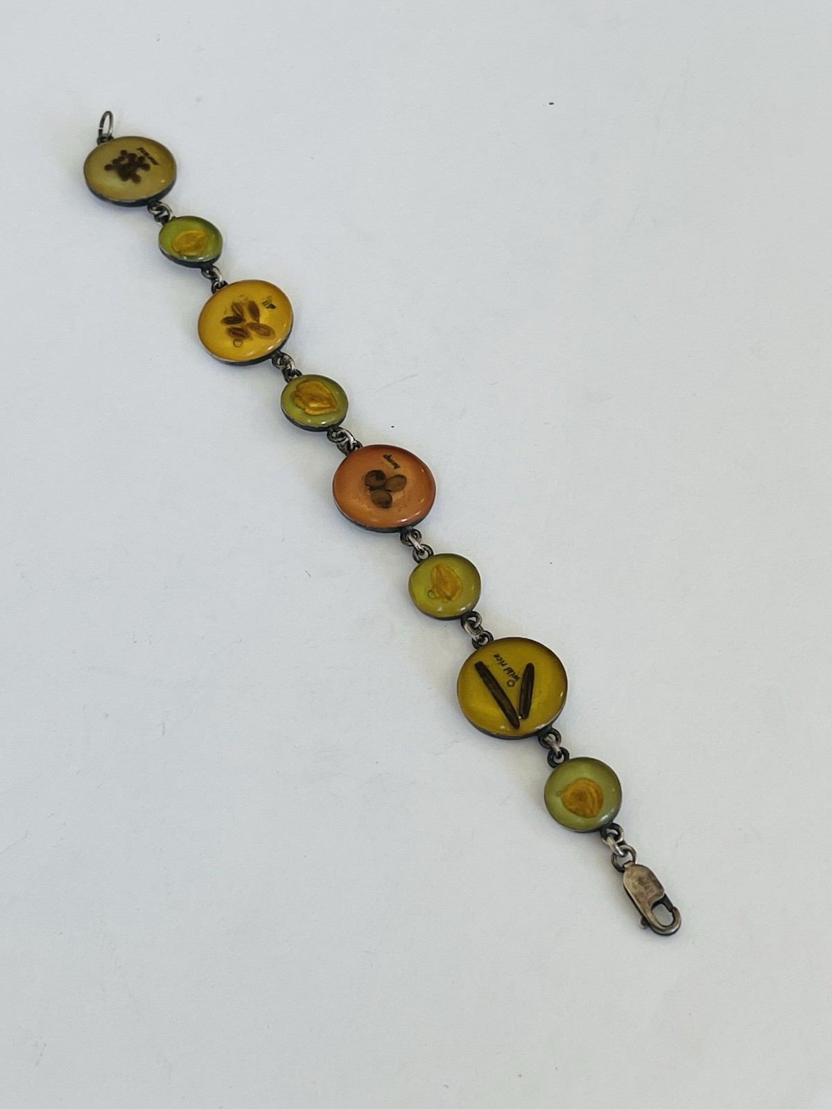 Vintage Sterling Silver Taxco Mexico Mustard Rice Hemp Seed Link Bracelet Rare