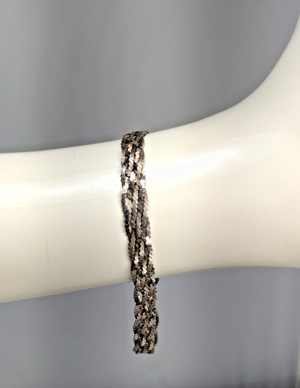 Five Strand Sterling Silver Chain Braided Bracelet MC47 MEX 925 Vintage 7″