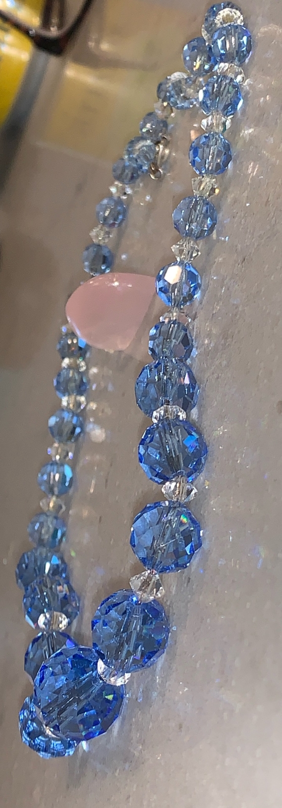 Gorgeous 1930’s German Sterling Graduated Glass Art Deco Crystal Necklace🔥Sign