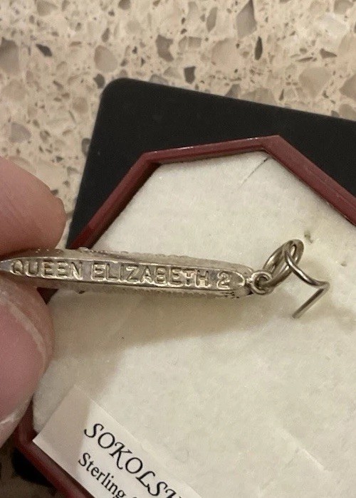 Vintage Queen Elizabeth 2 Ocean Liner Cruise Ship Sterling Charm Z26