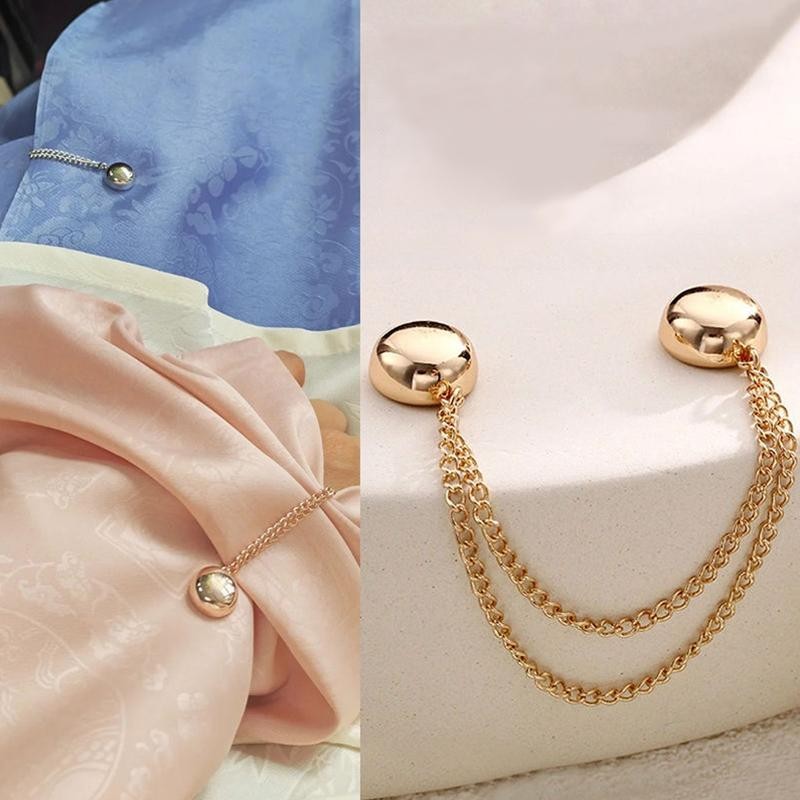 1PC Magnetic Chain Brooch Clip Button for Scarf, Cuffs, Trousers, Sewing Supply