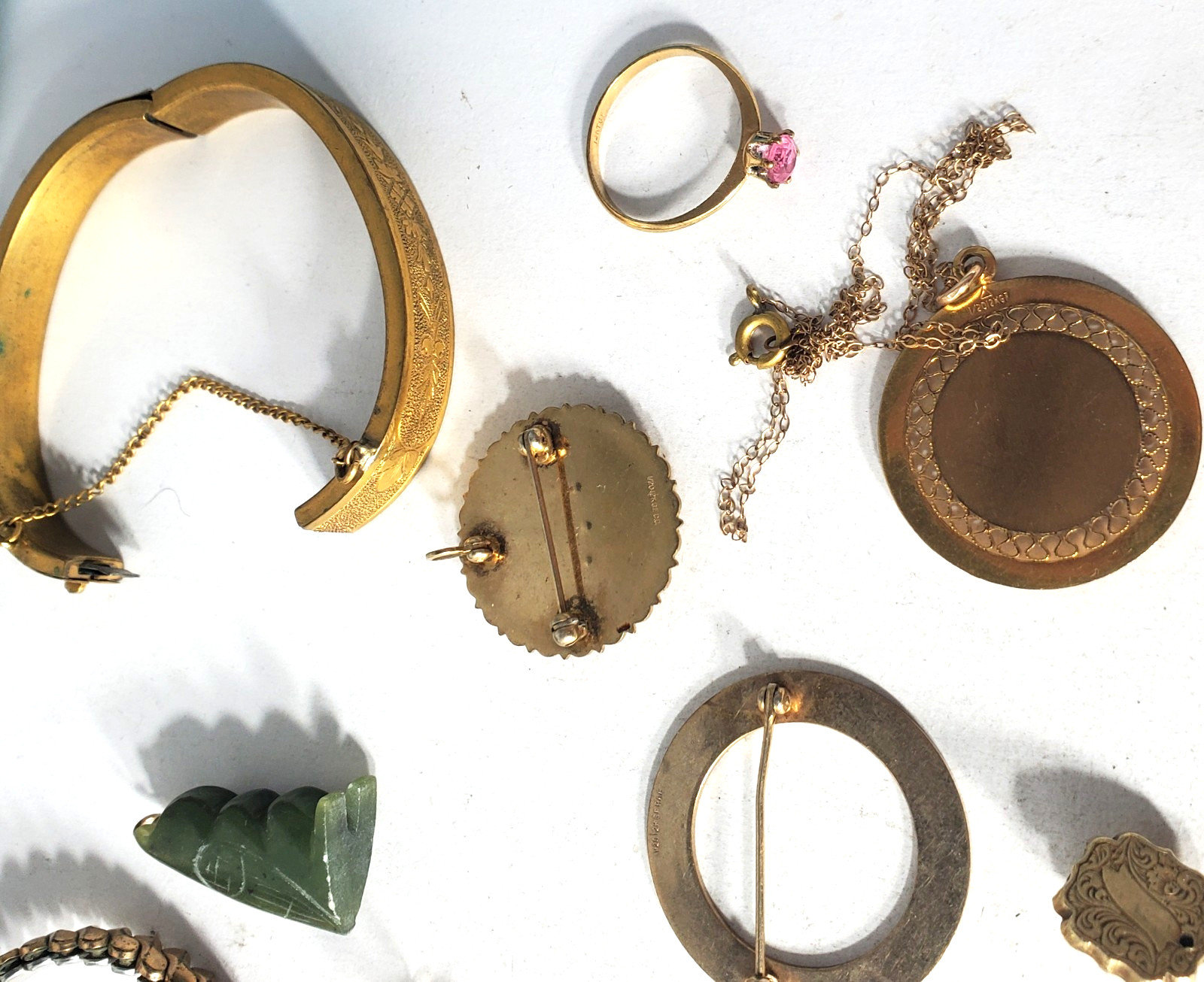 Victorian Edwardian 2 Deco Gold Filled Wear Repair Craft Scrap Jewelry Lot 11 Pc