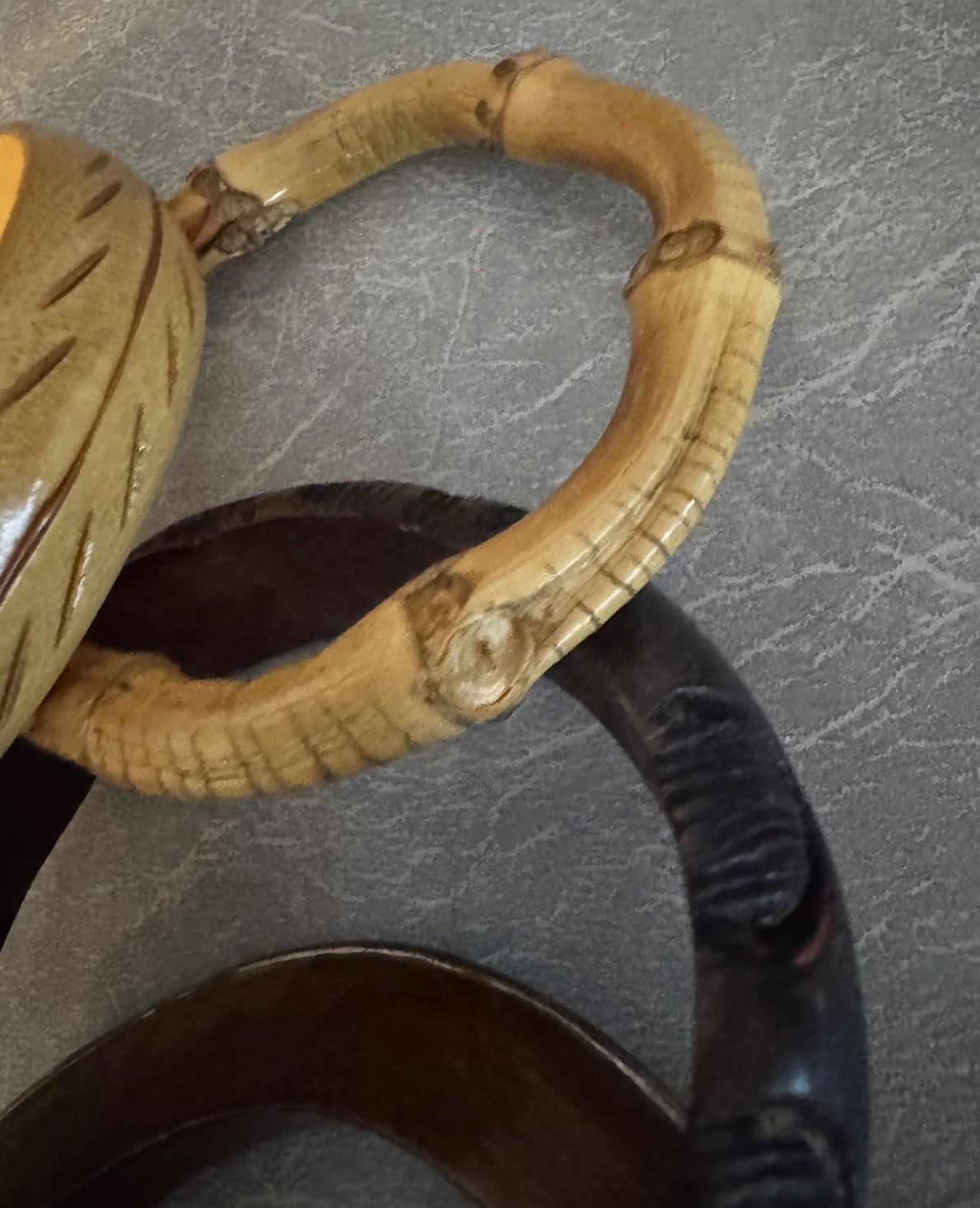 5 Vintage Ethnic Style Wooden Style Bracelets Bangles Unique Lot BoHo Western